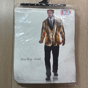Underwraps Doo Wop Gold Metallic 1950s Costume Jacket Mens XXL Rock & Roll